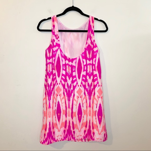 ALICE & TRIXIE 100% Silk Pink Ikat Mini Dress - Picture 9 of 11